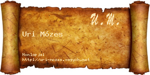 Uri Mózes névjegykártya